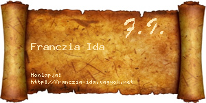 Franczia Ida névjegykártya